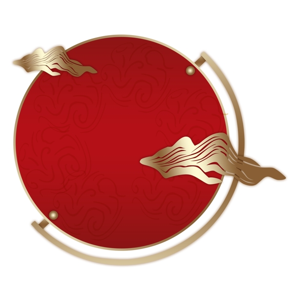 中国风红色圆圈手绘