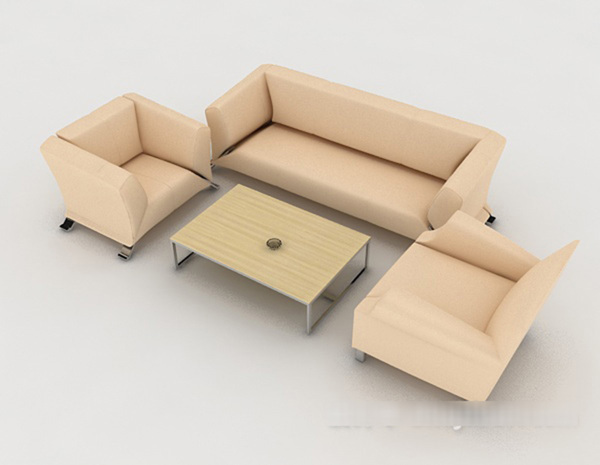 现代风格浅色组合沙发3d模型下载