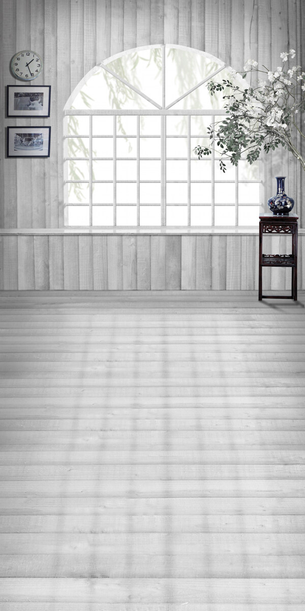 木板墙与室内装饰影楼摄影背景图片