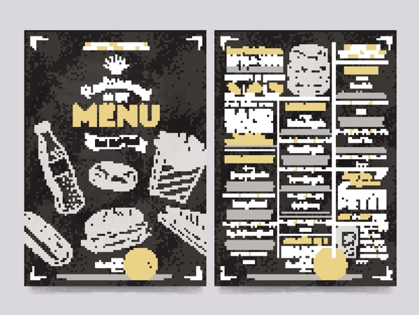 简约时尚快餐类矢量餐厅菜单设计素材EPS