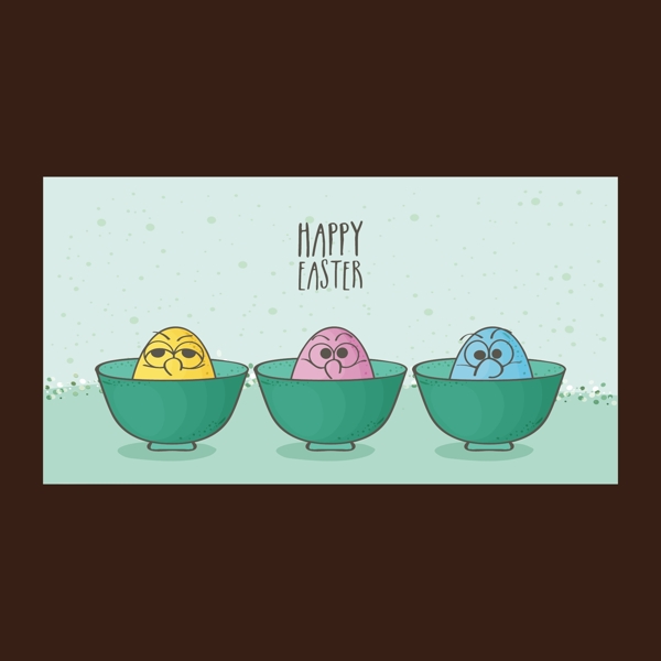 复活节背景有三个鸡蛋不同颜色