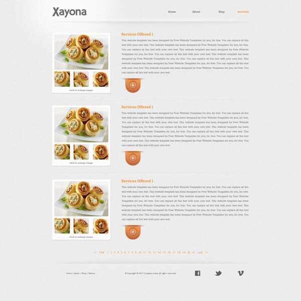 美味食物网页模板图片