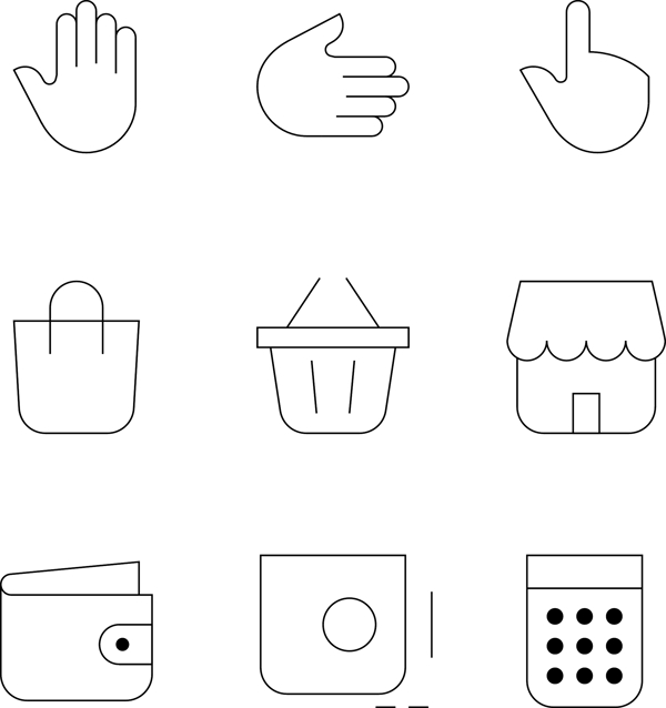 线性商务icon图标素材