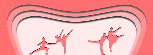 红色剪影舞蹈背景图