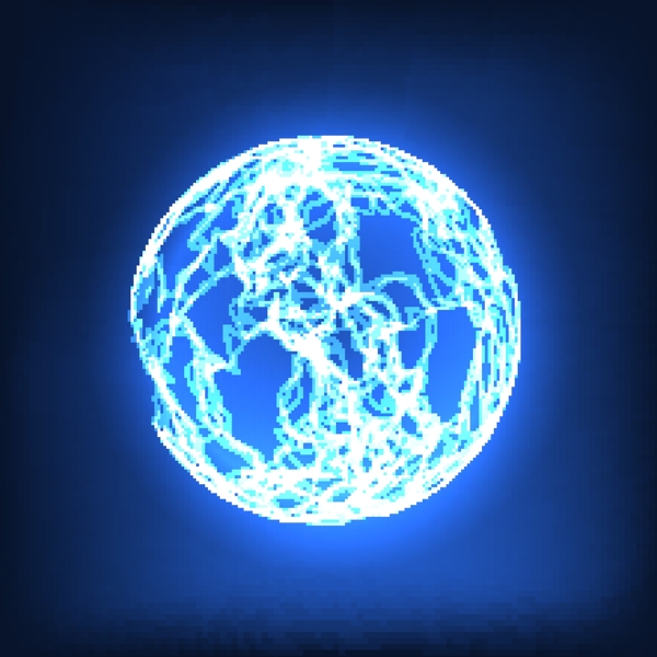 蓝色形象地球闪电背景矢量素材