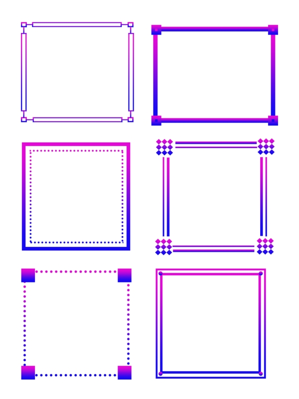 蓝紫色渐变科技感边框可商用