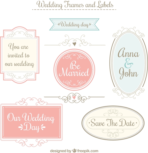 婚礼框架和标签