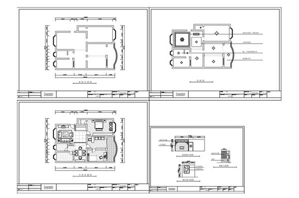 古典风格两居室户型CAD设计