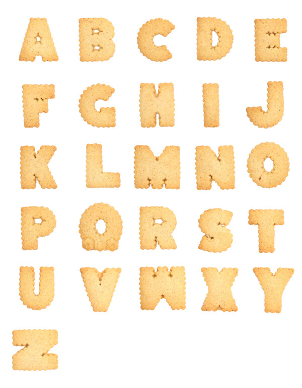 可爱饼干字母设计