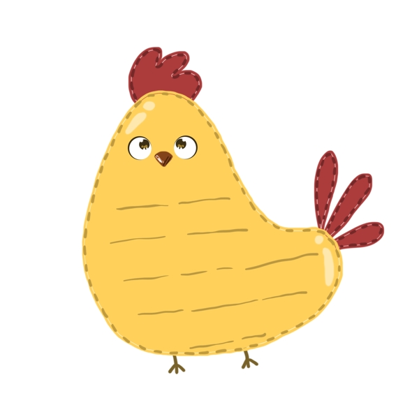 手绘动物鸡便利贴对话框设计元素