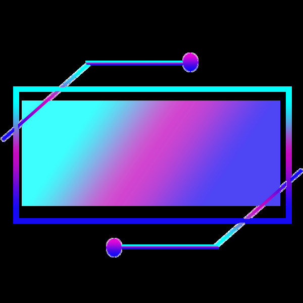 蓝紫色渐变纹理边框长方形可商用简约