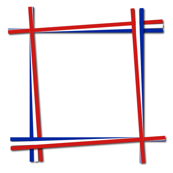 架矩形重叠蓝色白色红色