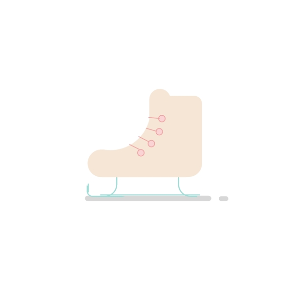 卡通圣诞溜冰鞋图标