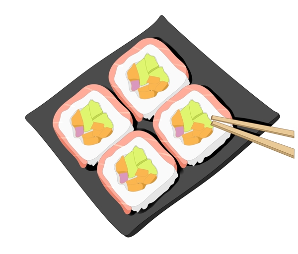 日本的美味的食物插画