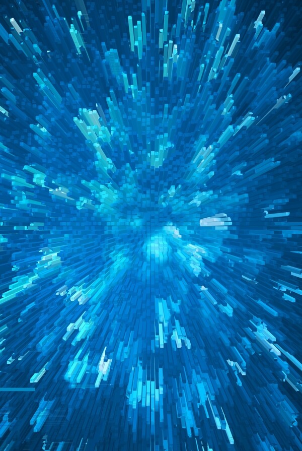 商务大气抽象3D柱体蓝色背景
