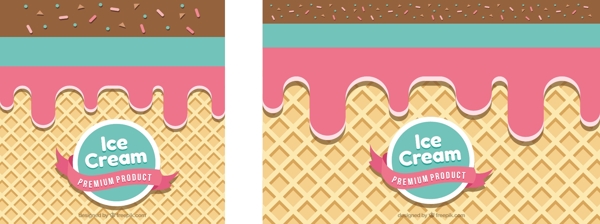 手绘冰淇淋元素图案背景