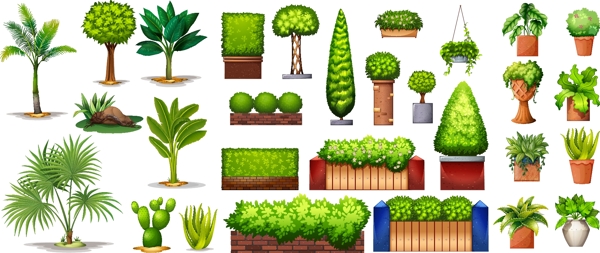 绿色园林植物图标