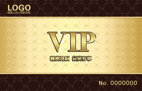 金色简约大气VIP会员卡