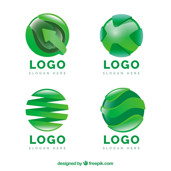 抽象圆形绿色标志