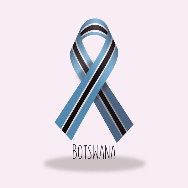 博茨瓦纳国旗丝带设计矢量素材