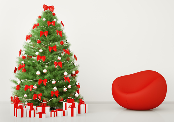 创意沙发和圣诞树图片