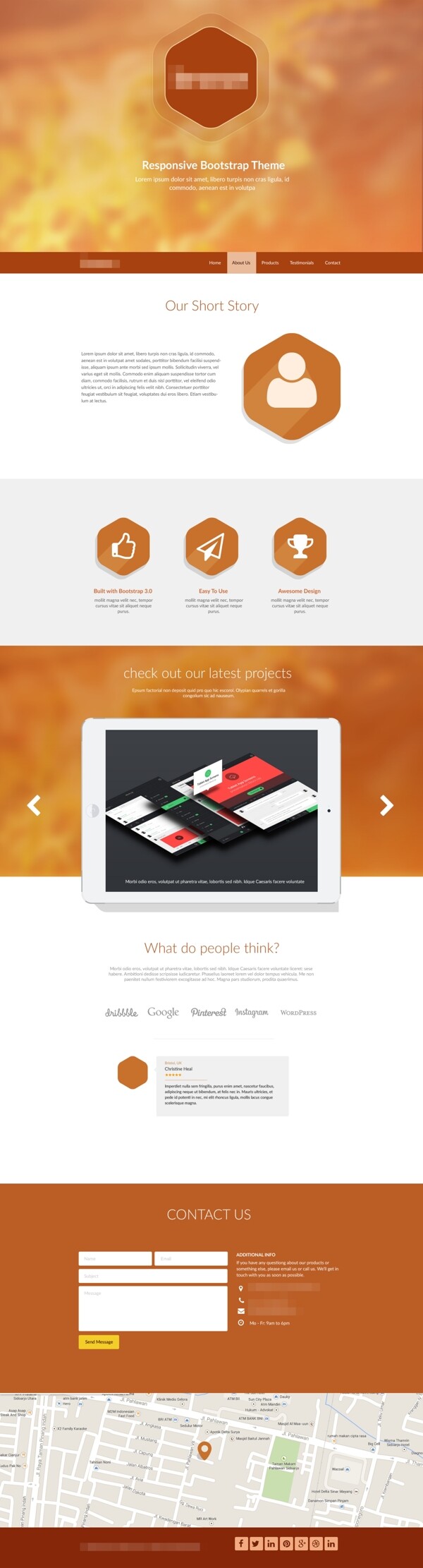 橙色的企业商务科技响应式网站首页