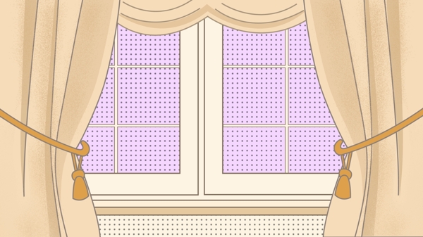 黄色窗帘紫色窗户室内装饰背景