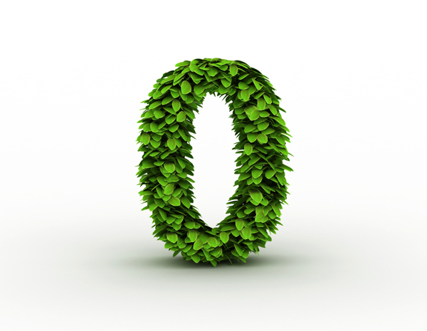 绿叶组成的字母O