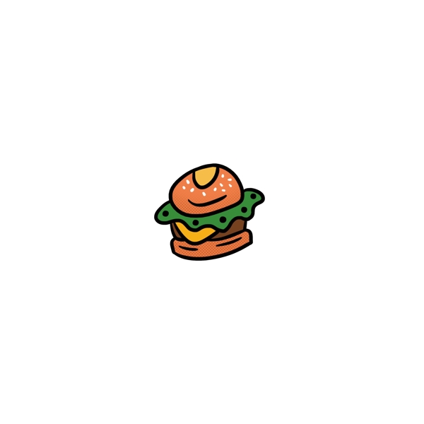 可爱卡通夏天汉堡手绘食物素材图标设计元素