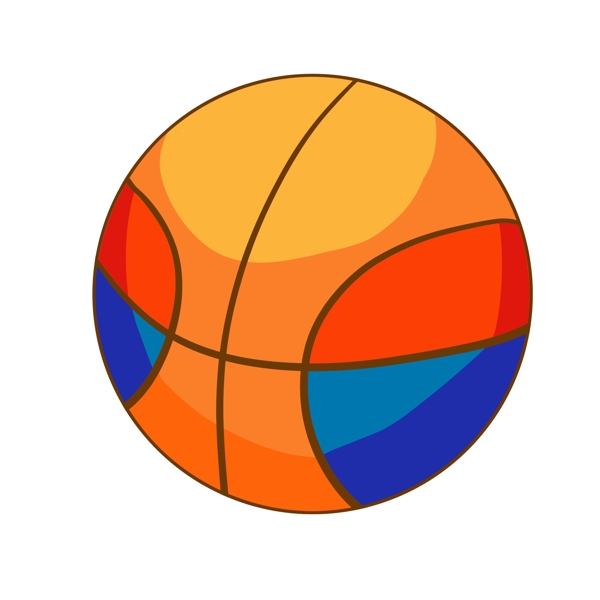 彩色的圆形篮球插画