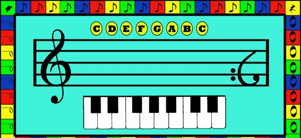 钢琴五线谱识谱教具一图片