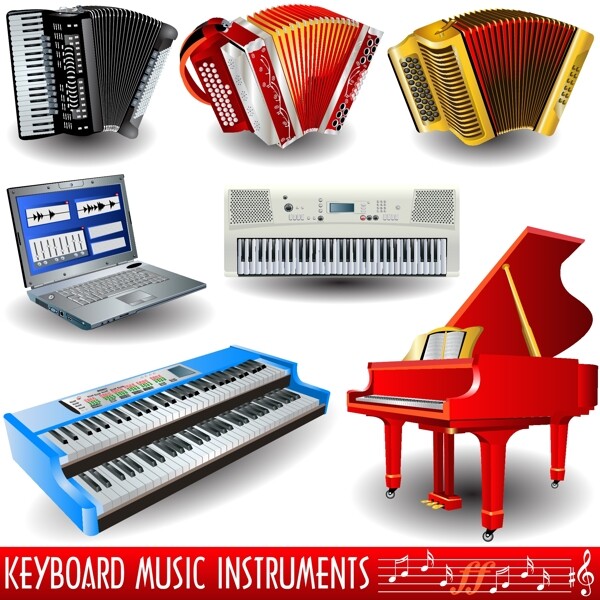 7键盘乐器矢量工具