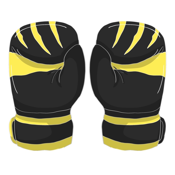 黑黄色的拳击手套