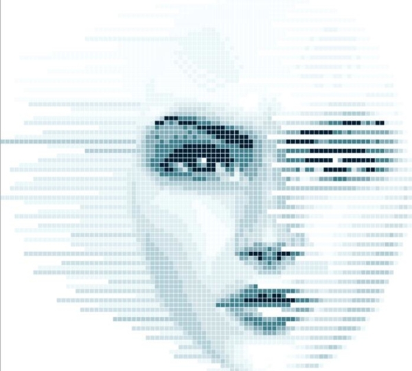 人工智能人脸识别矢量图标