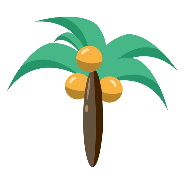 清新绿色椰子树植物素材