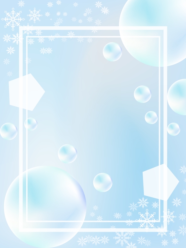 蓝色冬季雪景背景素材