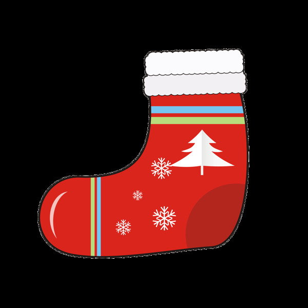 圣诞元素卡通可爱冬季保暖的红色袜子