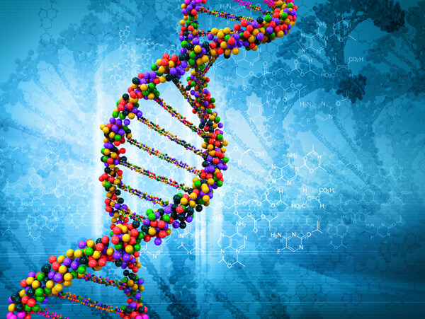 彩色DNA链图片