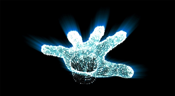 3D科技光线运动三维全息图视
