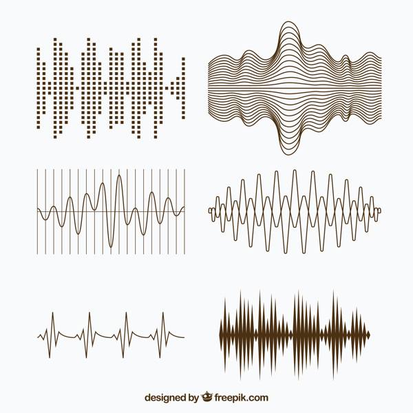 各种各样的声波不同图形设计矢量素材