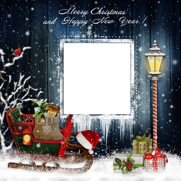 梦幻圣诞节相框背景图片