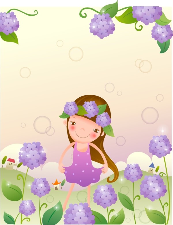 小女孩与花
