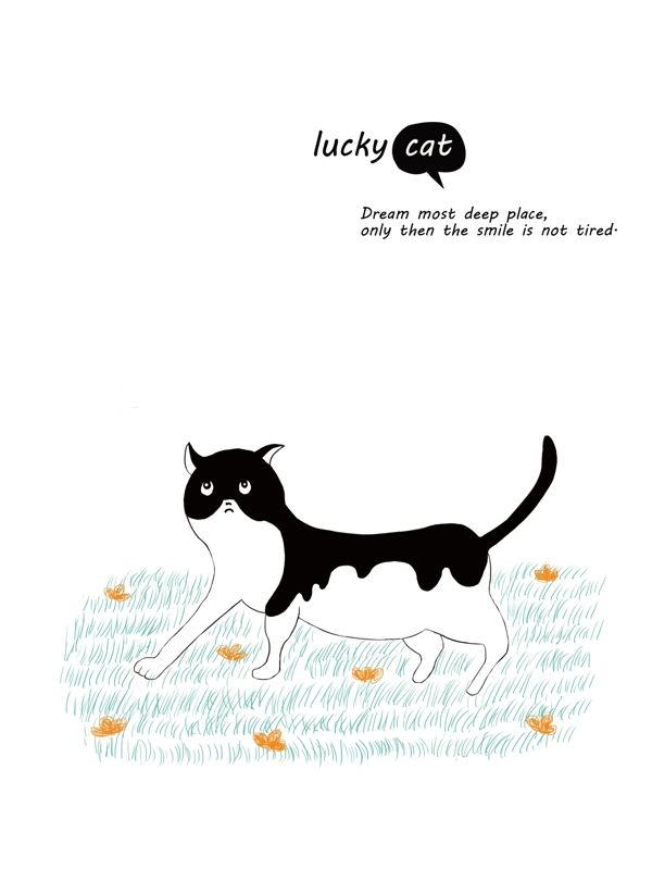 简单可爱幸运猫插画