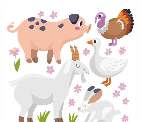 卡通农场动物图片