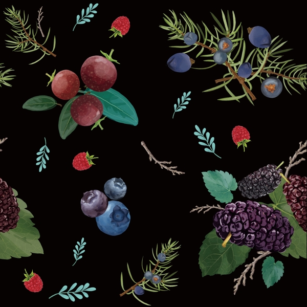 复古水果印花服装纺织图案