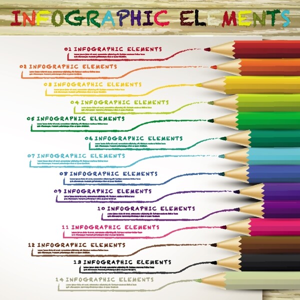 彩色铅笔与涂鸦商务信息图