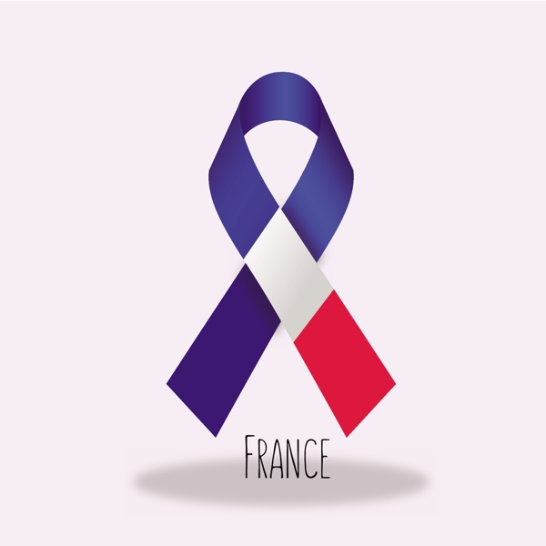 法国国旗丝带设计矢量素材