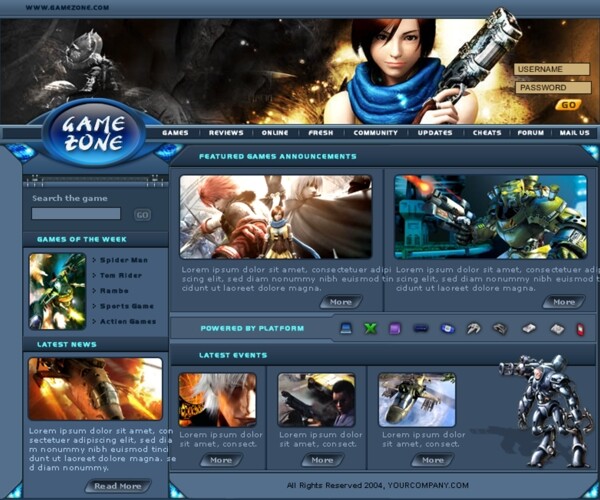 欧美游戏公司网页模板