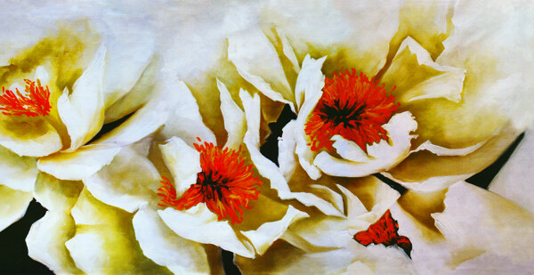 油画花卉牡丹图片