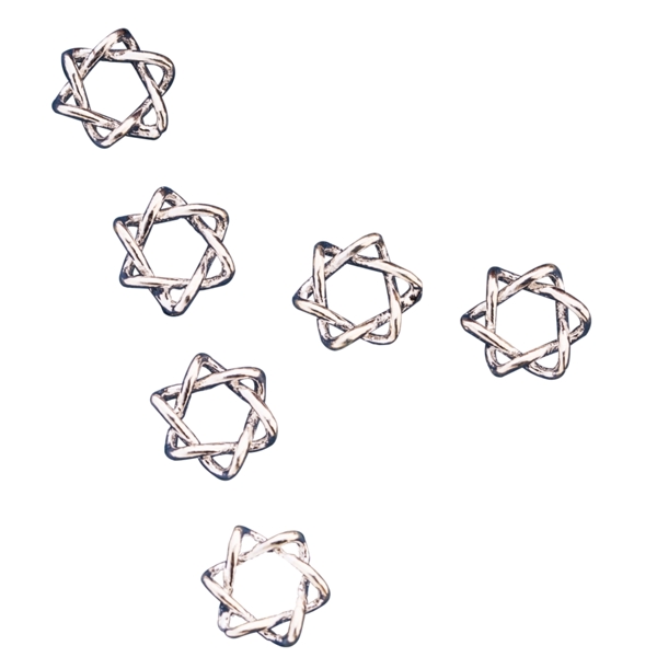 实物摄影图金属六角星形状装饰物免扣元素
